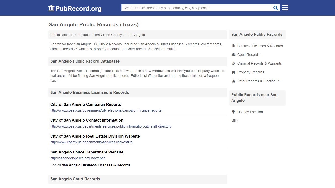 Free San Angelo Public Records (Texas Public Records)